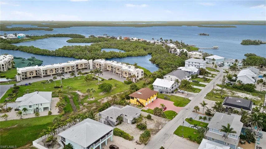 Drone / aerial view of a large body of water