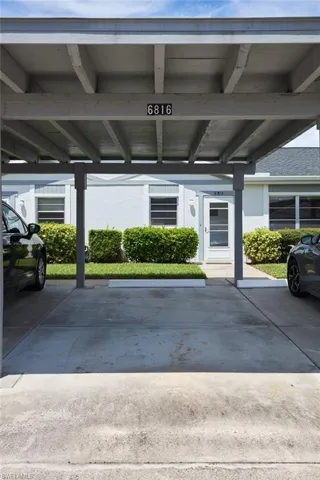 View of covered parking lot