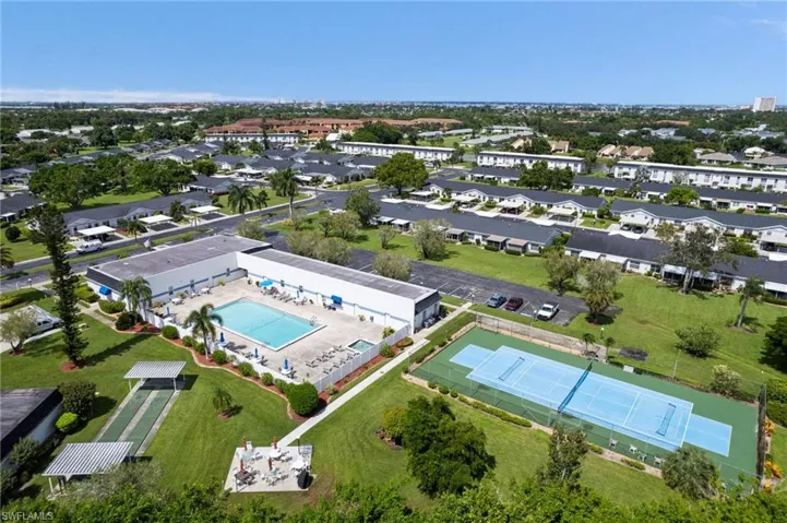 Bird's eye view of a pool