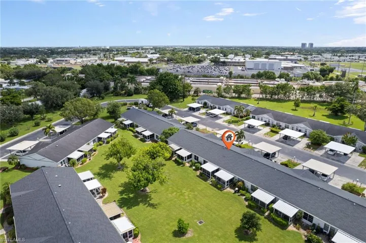Aerial view of residential area