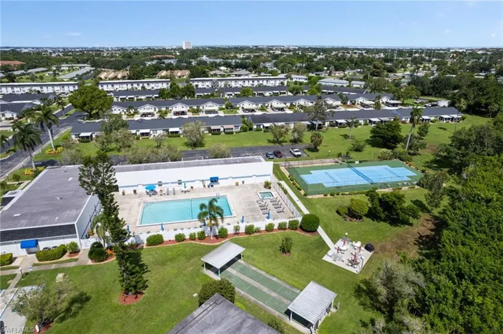 Bird's eye view of a pool