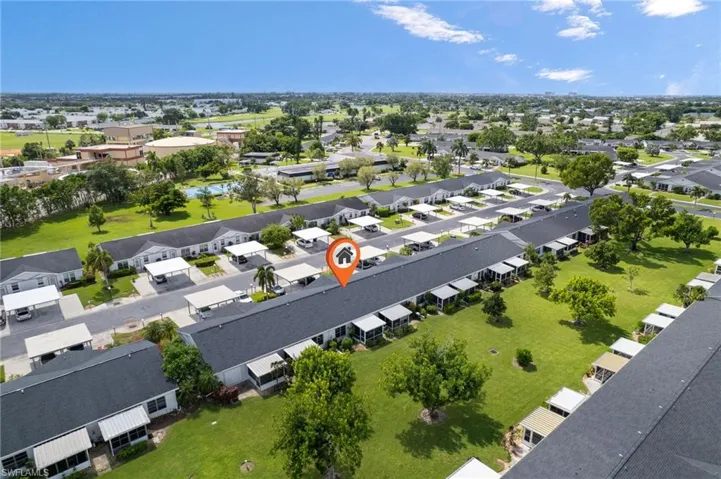Aerial view of residential area