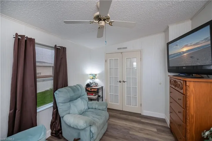Gorgeous french doors provide privacy