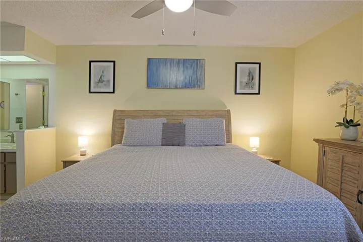 Wood-finish headboard with integrated nightstands