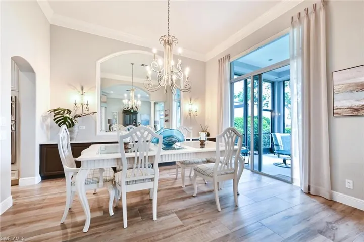 Formal Dining Room with Built in Buffet and Custom Mirror