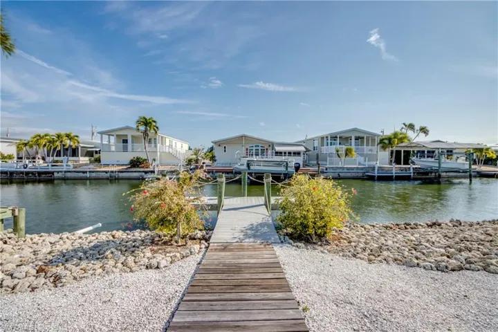 Dock area with a water view and a residential view