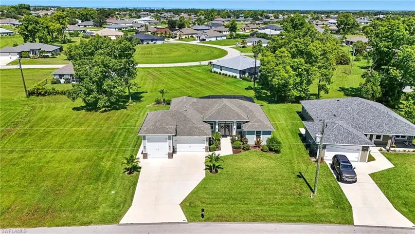 Aerial perspective of suburban area