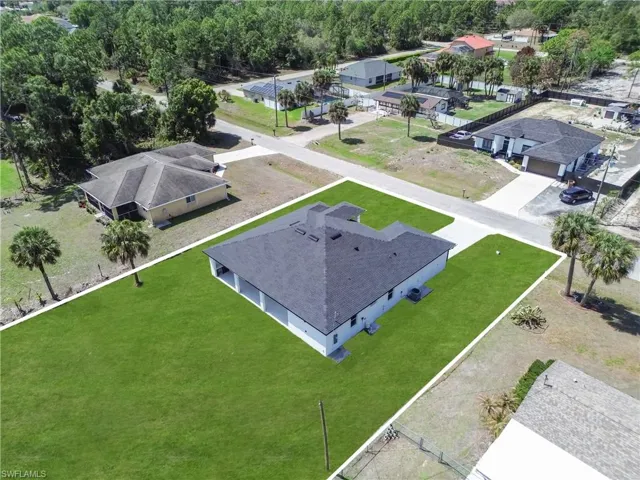 Aerial view of residential area