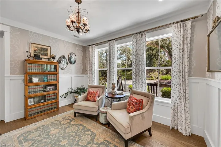 Bright and welcoming space with flexible use as a reading room, home office, or sitting room