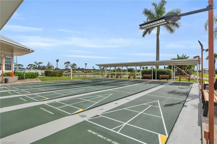 View of shuffleboard courts
