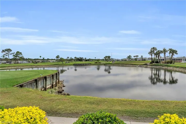 Water and golf course views
