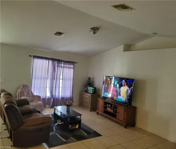 View of tiled living room