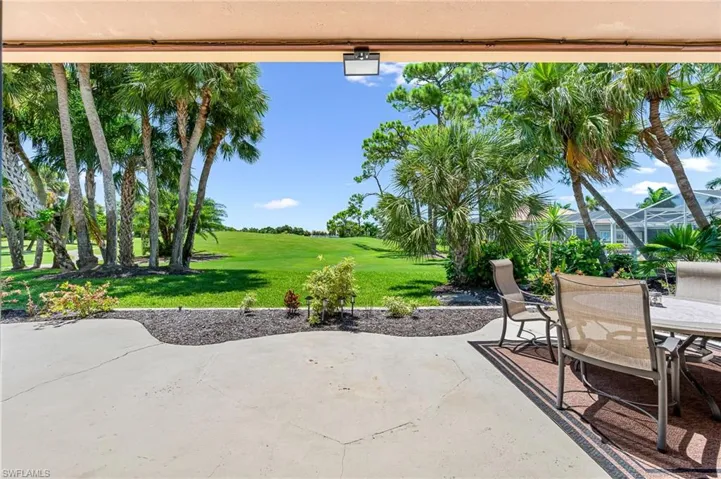 Western view from patio overlooking 1st hole of East course