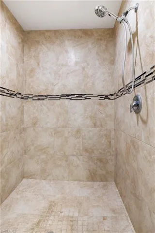 Large enclosed tile shower