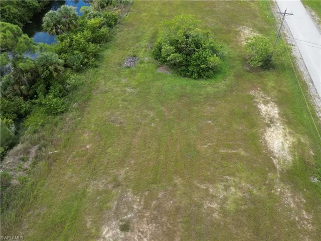 Bird's eye view of a nearby body of water
