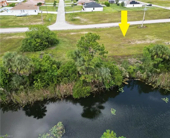 Aerial view of a large body of water