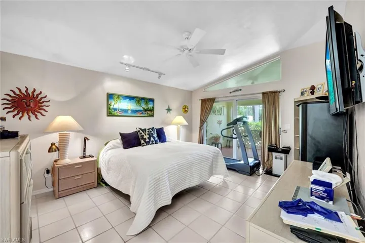 Master Bedroom with a WOW oversized walk-in closet and sliding glass doors overlooking your lake view.