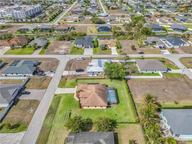 Aerial perspective of suburban area