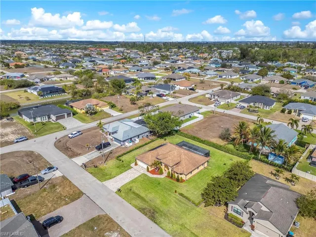 Aerial view of residential area