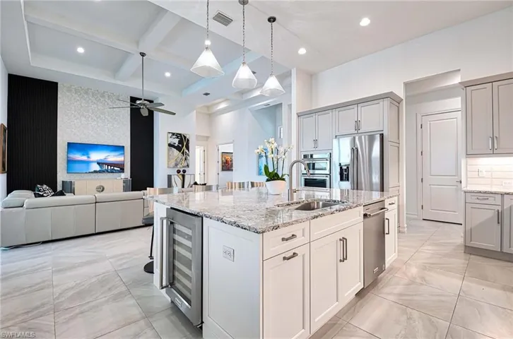 Quartz Counter tops , wine cooler