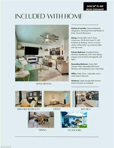 Included furniture with home.