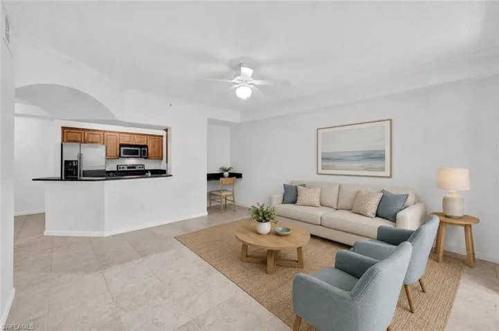 AI Staged living area and desk