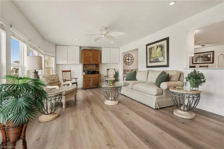 Den with pass-thru access from kitchen