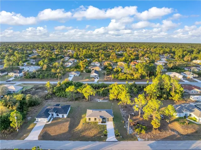 Aerial view of residential area