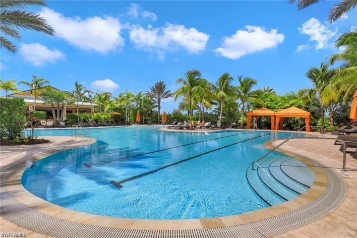View of pool featuring a gazebo