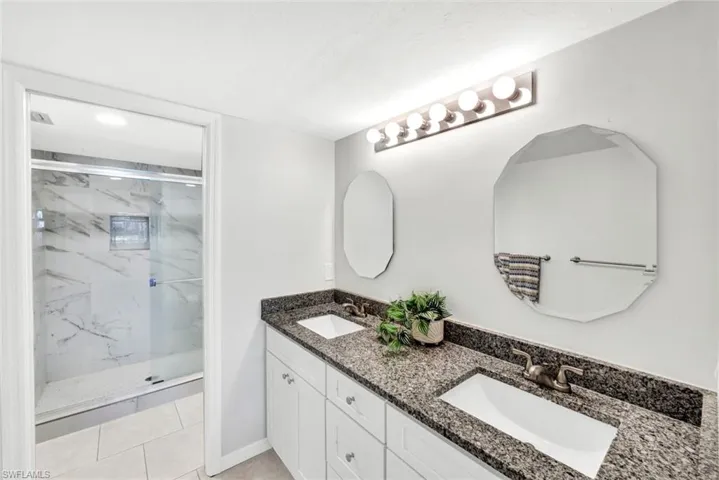 Owner Bath- Dual Sink- Step In Shower