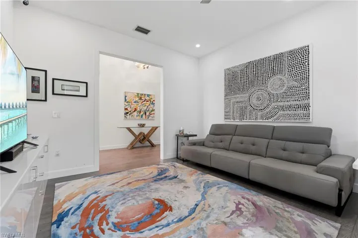 Den, open to foyer