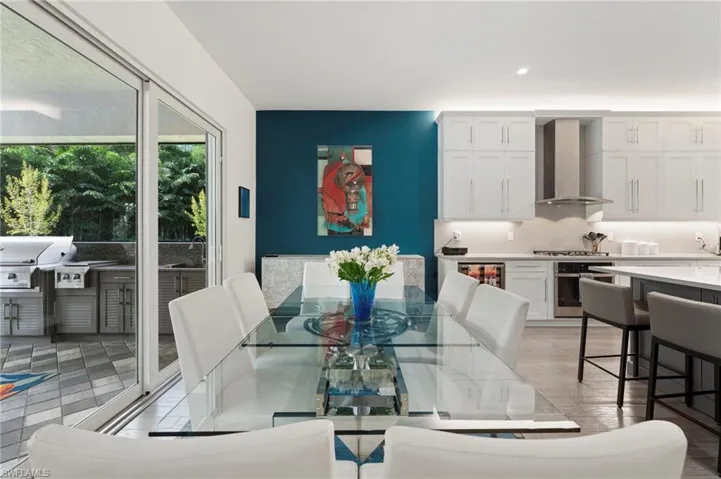 Plenty of space for entertaining, with dining room seating plus counter-top seating, and ease of transition to outdoor space.