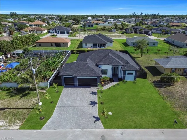 Aerial view of residential area