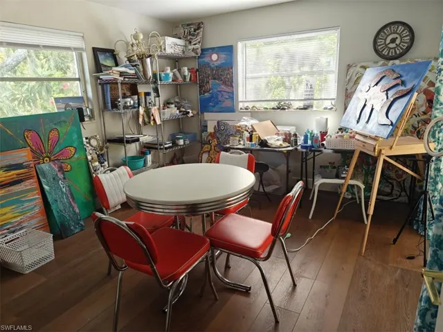 Rec room featuring hardwood / wood-style floors