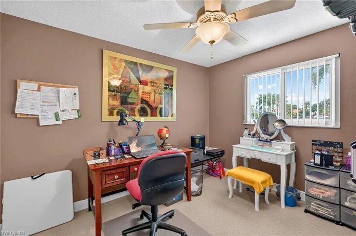 Guest bedroom currently being used as an office.