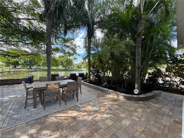 View of patio featuring a water view