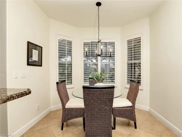 View of tiled dining area