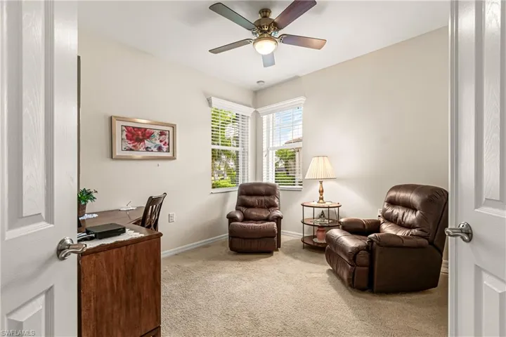 THIS GUEST BEDROOM IS CURRENTLY SET-UP AS AN OFFICE BUT IS LARGE & PRIVATE.