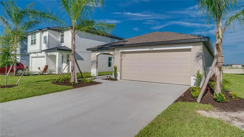 View of front of home with a front lawn