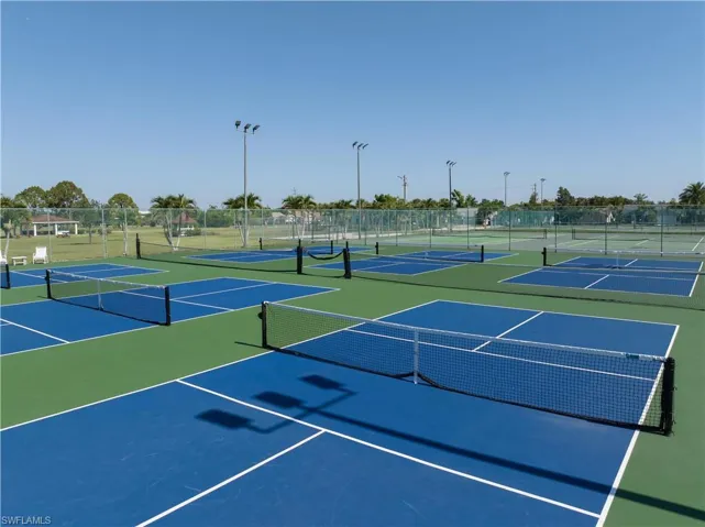 View of tennis court