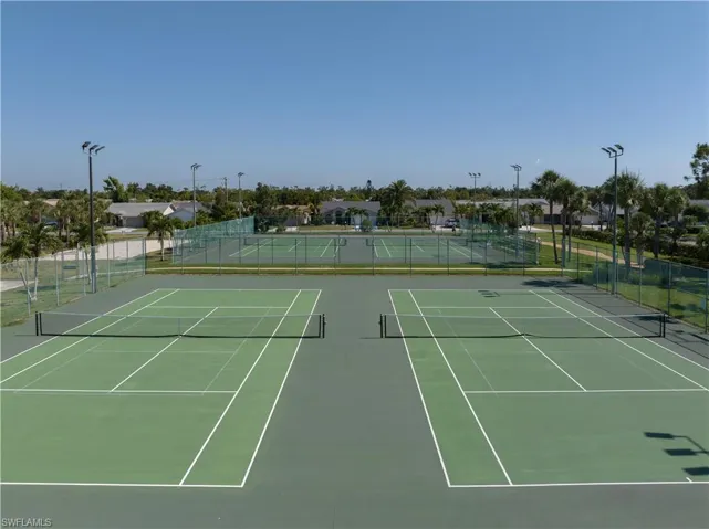 View of tennis court