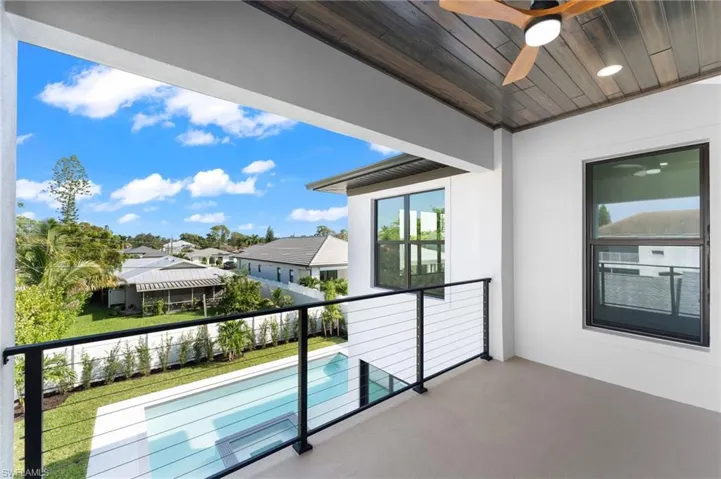 Balcony overlooking your pool oasis