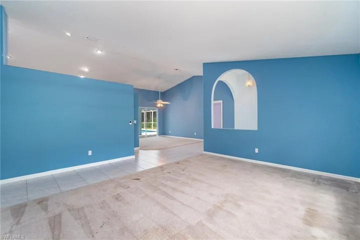 Arched opening for open concept feel
