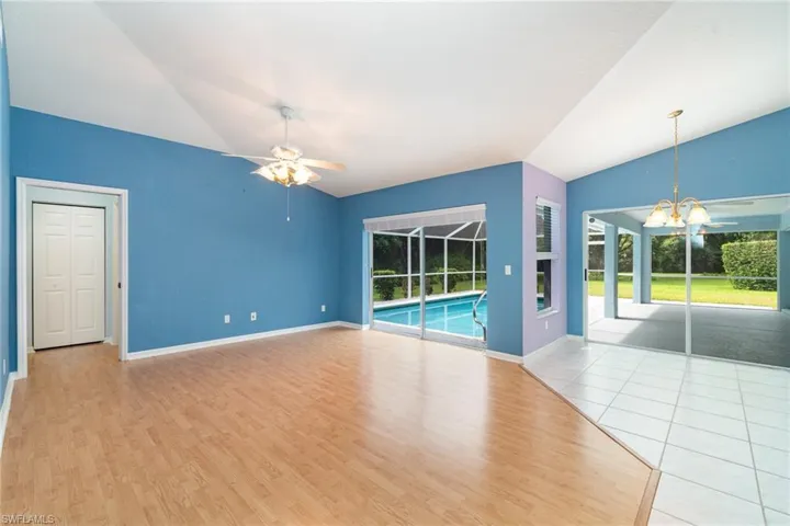 Volume ceilings open to kitchen