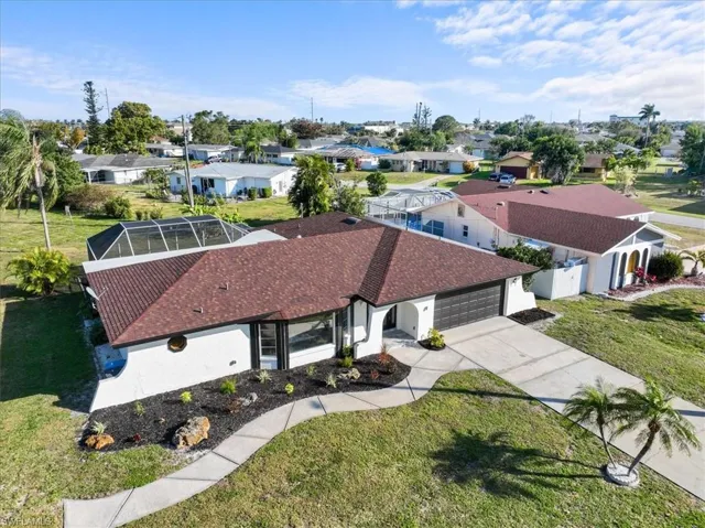 Aerial view of residential area