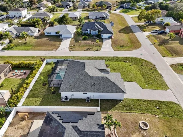 Aerial perspective of suburban area
