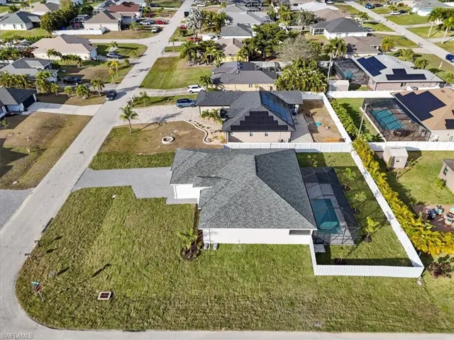 Aerial view of residential area