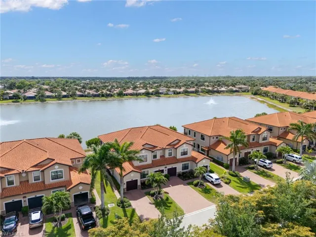 Bird's eye view with a residential view and a water view