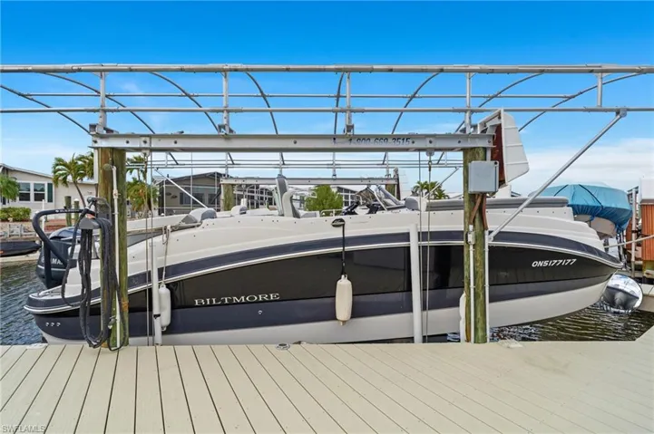 View of dock and boat