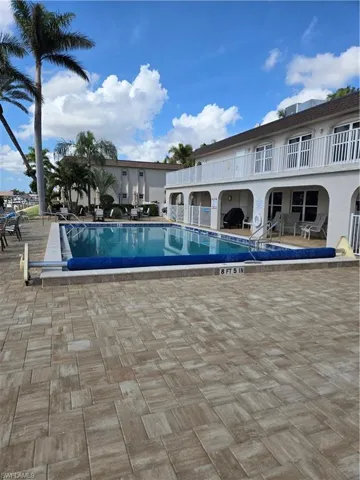 View of pool featuring a patio